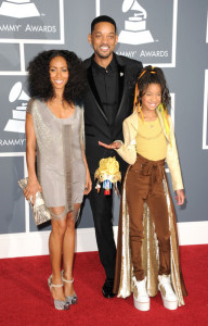 (L-R) Jada Pinkett Smith, Will Smith and Jaden Smith arrive at The 53rd Annual GRAMMY Awards held at Staples Center on February 13, 2011 in Los Angeles, California