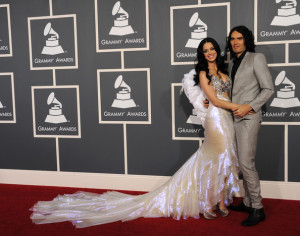 Singer Katy Perry and actor Russell Brand arrive at The 53rd Annual GRAMMY Awards held at Staples Center on February 13, 2011 in Los Angeles, California